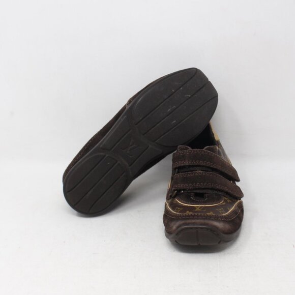 Louis Vuitton #HPDNH3 Kids Low Top Monogram Sneakers Size 27 - Picture 4 of 9